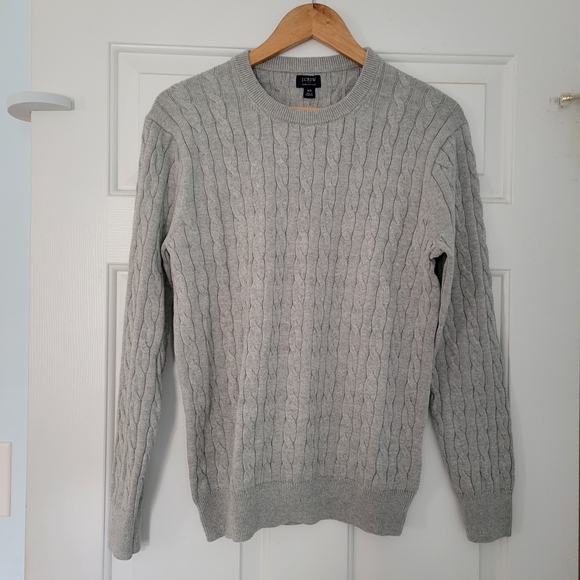 J. Crew Men's Gray Cable Knit Sweater - Picture 1 of 3